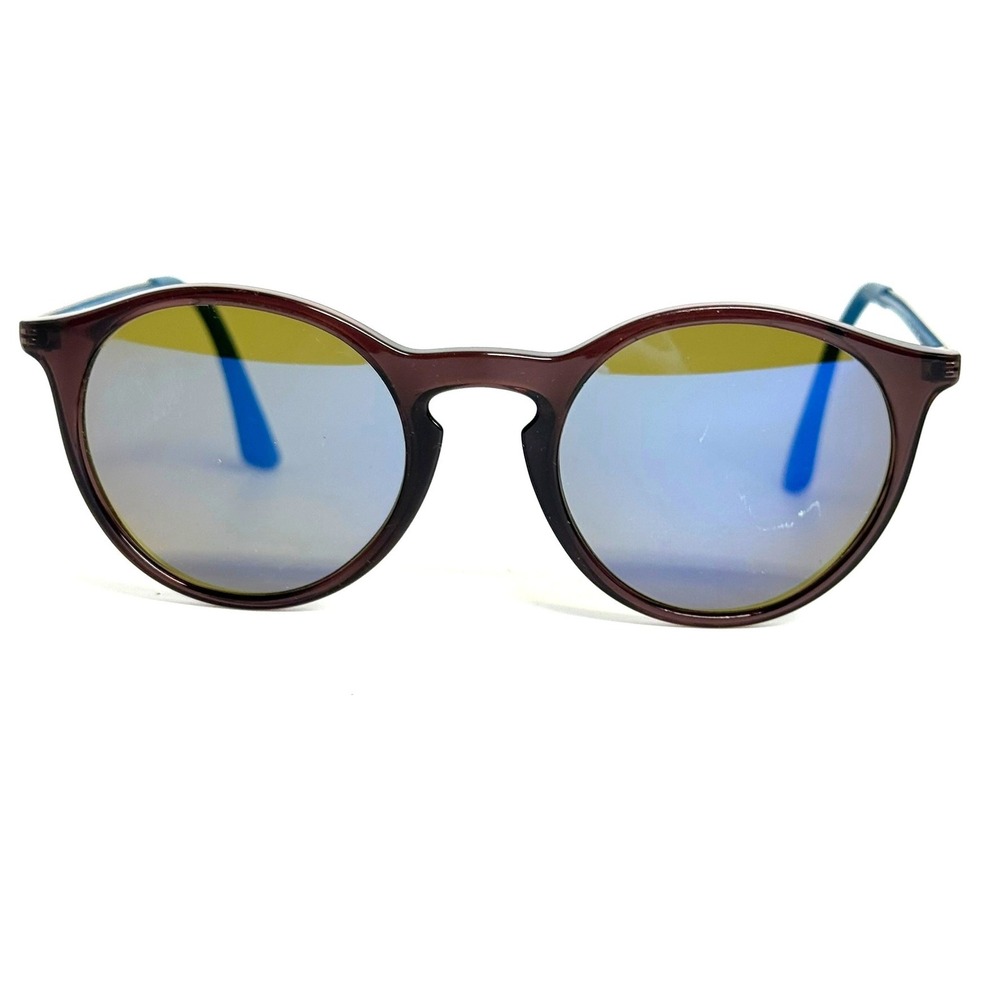 Ray-Ban RB 7132 5720 Round Sunglasses Dark Red Blue Mirror 48-20 145